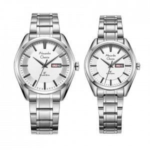 Alexandre Christie AC 8672 Silver White Couple